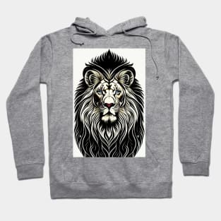 Male Lion Head Ink Stamp Hoodie